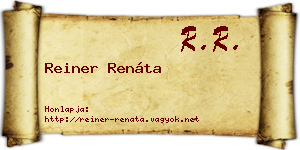 Reiner Renáta névjegykártya